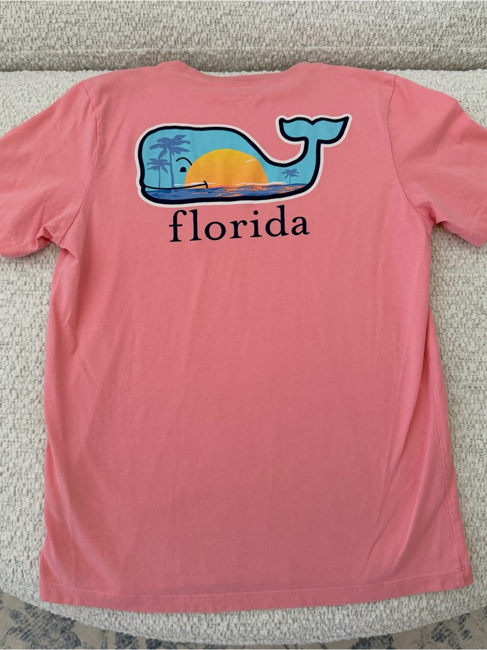 Vineyard Vines boys shirt M 12-14 Florida classic whale logo salmon preppy beach